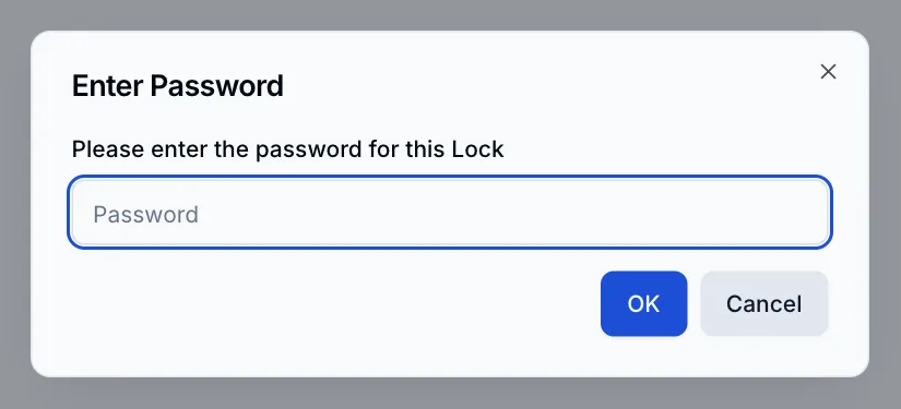 The Enter Password dialog